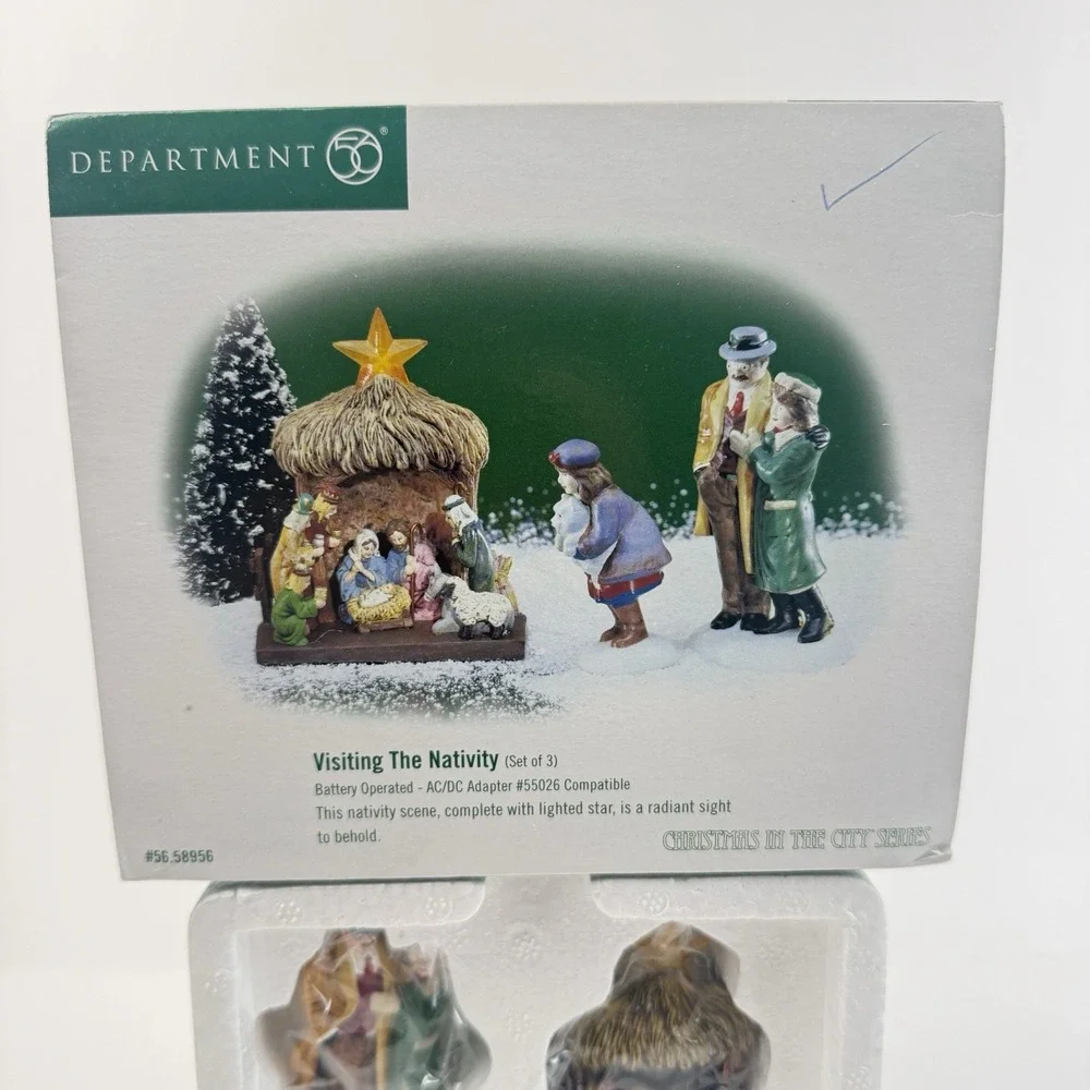 Dept 56 Christmas In The City Visiting The Nativity Set of 3 Battery Light 58956